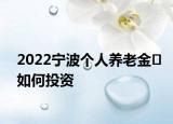 2022宁波个人养老金​如何投资