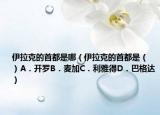伊拉克的首都是哪（伊拉克的首都是（　　）A．开罗B．麦加C．利雅得D．巴格达）