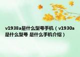 v1938a是什么型号手机（v1930a是什么型号 是什么手机介绍）