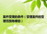 案件受理的条件（受理案件的受理范围有哪些）