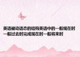 英语被动语态的结构英语中的一般现在时一般过去时完成现在时一般将来时