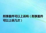 刑事案件可以上诉吗（刑事案件可以上诉几次）