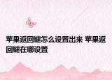 苹果返回键怎么设置出来 苹果返回键在哪设置