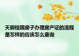 天碧桂园房子办理房产证的流程是怎样的应该怎么查询