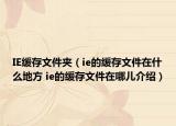 IE缓存文件夹（ie的缓存文件在什么地方 ie的缓存文件在哪儿介绍）