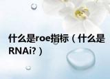 什么是roe指标（什么是RNAi?）