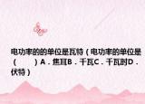 电功率的的单位是瓦特（电功率的单位是（　　）A．焦耳B．千瓦C．千瓦时D．伏特）