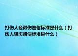 打伤人轻微伤赔偿标准是什么（打伤人轻伤赔偿标准是什么）