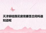 天津碧桂园买房需要签合同吗谁知道呢