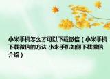 小米手机怎么才可以下载微信（小米手机下载微信的方法 小米手机如何下载微信介绍）