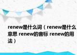 renew是什么词（renew是什么意思 renew的音标 renew的用法）