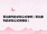等比数列的求和公式举例（等比数列的求和公式有哪些）
