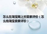 怎么在淘宝网上对卖家评价（怎么给淘宝卖家评价）