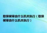 取保候审由什么机关执行（取保候审由什么机关执行）