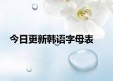 今日更新韩语字母表