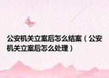 公安机关立案后怎么结案（公安机关立案后怎么处理）