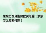 京东怎么分期付款买电脑（京东怎么分期付款）
