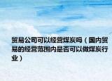 贸易公司可以经营煤炭吗（国内贸易的经营范围内是否可以做煤炭行业）