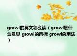 growl的英文怎么读（growl是什么意思 growl的音标 growl的用法）