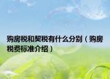 购房税和契税有什么分别（购房税费标准介绍）