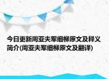 今日更新周亚夫军细柳原文及释义简介(周亚夫军细柳原文及翻译)