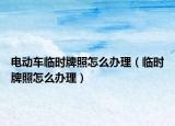 电动车临时牌照怎么办理（临时牌照怎么办理）