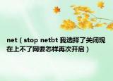 net（stop netbt 我选择了关闭现在上不了网要怎样再次开启）