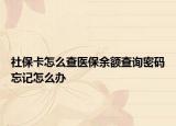 社保卡怎么查医保余额查询密码忘记怎么办