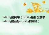 utility的例句（utility是什么意思 utility的音标 utility的用法）