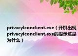 privacylconclient.exe（开机出现privacyiconclient.exe的提示这是为什么）