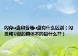 闪存u盘和普通u盘有什么区别（闪盘和U盘的具体不同是什么??）