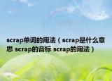 scrap单词的用法（scrap是什么意思 scrap的音标 scrap的用法）