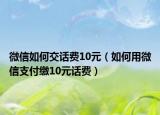 微信如何交话费10元（如何用微信支付缴10元话费）