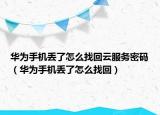 华为手机丢了怎么找回云服务密码（华为手机丢了怎么找回）