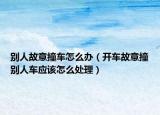 别人故意撞车怎么办（开车故意撞别人车应该怎么处理）