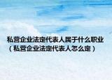 私营企业法定代表人属于什么职业（私营企业法定代表人怎么定）