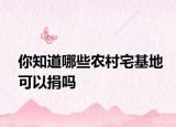 你知道哪些农村宅基地可以捐吗