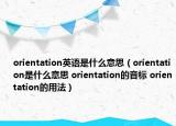 orientation英语是什么意思（orientation是什么意思 orientation的音标 orientation的用法）