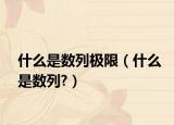 什么是数列极限（什么是数列?）