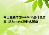 今日更新华为mate30是什么屏幕  华为mate30什么屏幕