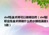 dnf炼金术师可以做哪些药（dnf副职业炼金术师做什么药水赚钱满级11级）