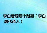 李白唐朝哪个时期（李白 唐代诗人）