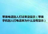 苹果电话别人打过来没显示（苹果手机别人打电话来为什么没有显示）
