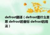 defrost翻译（defrost是什么意思 defrost的音标 defrost的用法）