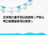 丈夫死亡妻子可以卖房吗（产权人死亡配偶是否可以卖房）