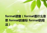 format读音（format是什么意思 format的音标 format的用法）