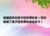 离婚后农村孩子抚养费标准（农村离婚了孩子抚养费标准是多少）
