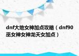 dnf大地女神加点攻略（dnf90巫女神女神龙天女加点）