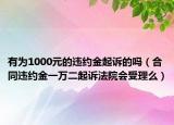 有为1000元的违约金起诉的吗（合同违约金一万二起诉法院会受理么）
