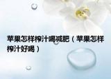苹果怎样榨汁喝减肥（苹果怎样榨汁好喝）
